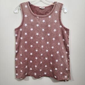 Easel star print dusty rose tank top woman's size medium
